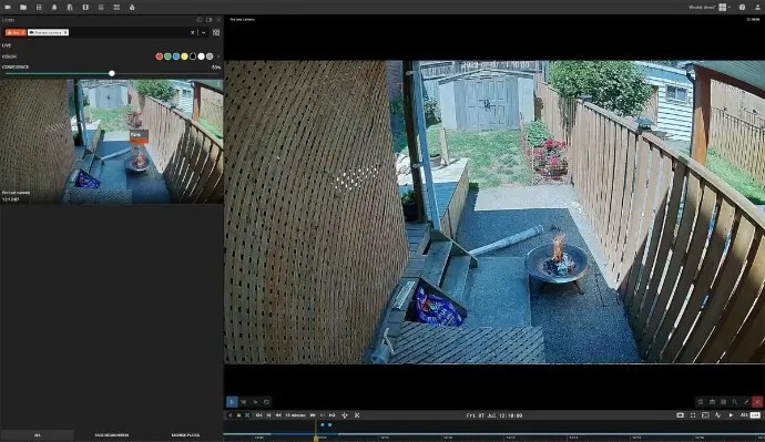 Camera view where an open fire has been flagged by the system